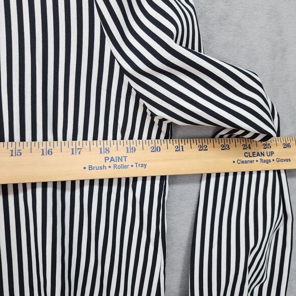 NEW Savanna Jane Blouse Women Large Black White Striped Top Office Casual Career - Picture 8 of 12